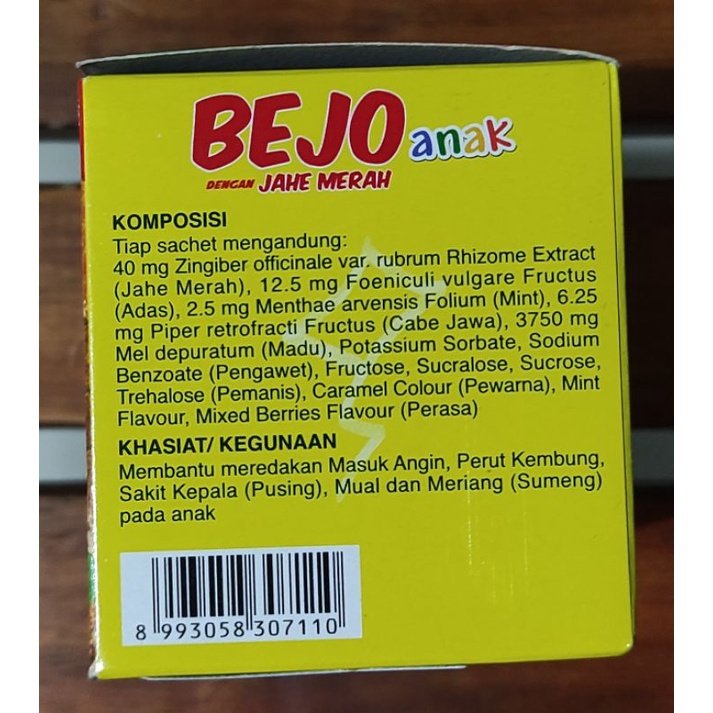 Bejo Bintang Toedjoe Jahe Merah Anak Isi 12 Sachet / Bejo Anak Jahe Merah / Mengatasi Kembung / Mual / Sakit Kepala / Masuk Angin