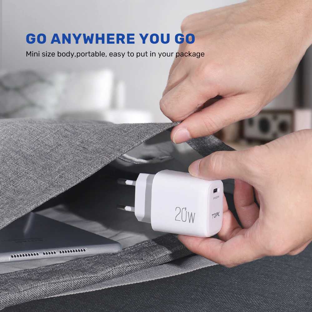 GS8 Charger TOPK USB Type C PD QC3.0 2 Port 20W - B210P
