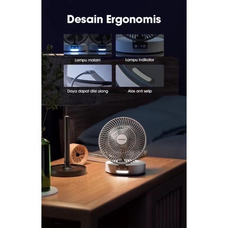 Samono Kipas Multifungsi USB Charge 3 Tingkat Kecepatan Portable Fan Bisa Dilipat Design Ergonomis SW-DF03 Grey