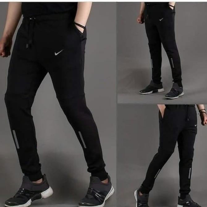 BISA COD Celana Training Panjang Nike Trackpants Hitam Reflective
