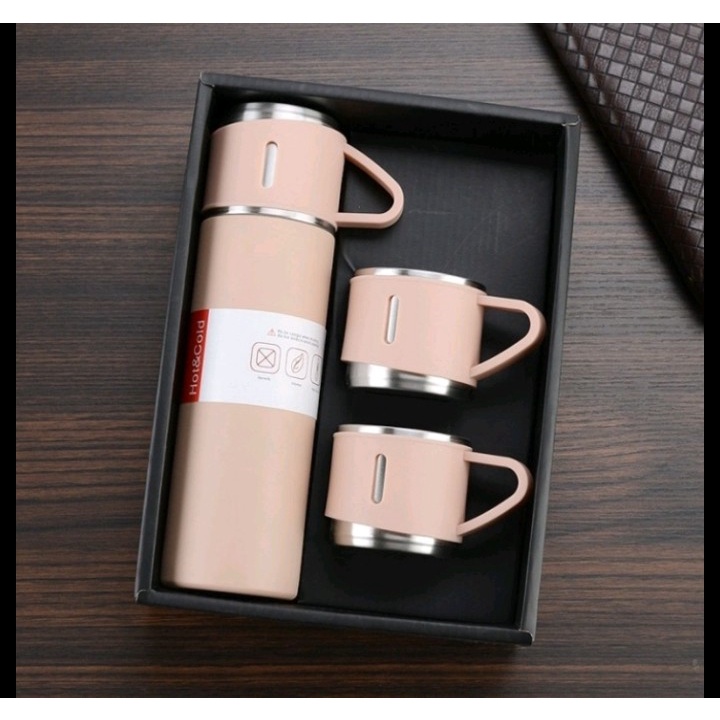 Termos Vacuum Flask Set Botol Minum Cangkir 500ml Tahan Panas/Dingin good