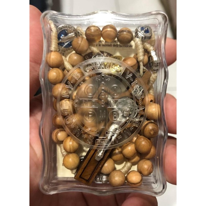 Gelang / Rosario Kayu Zaitun & Lilit Tali - Santo Benedictus - Made In Italy