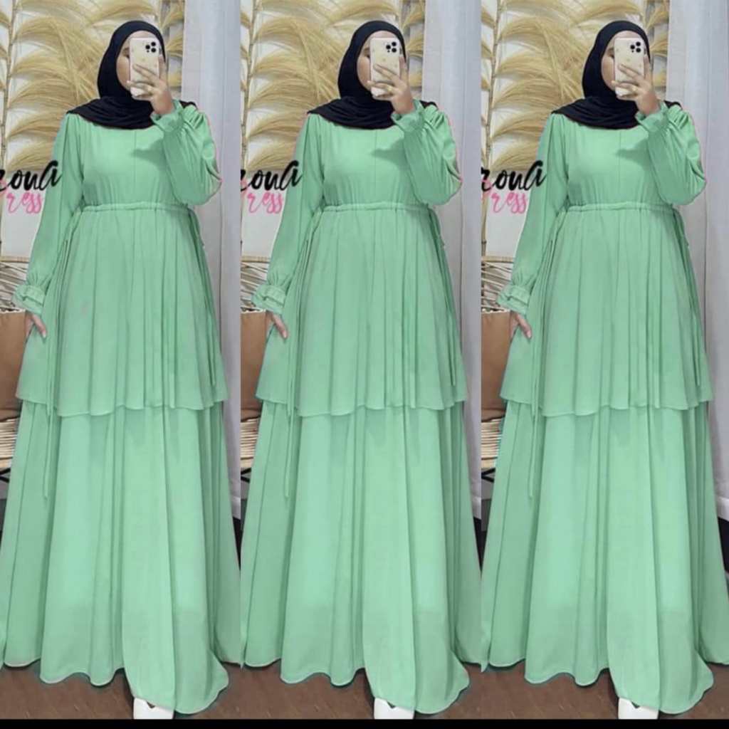 serena maxi gamis malasya ceruty bebydoll / gamis ceruty bebydoll susun/gamis syarii terbaru