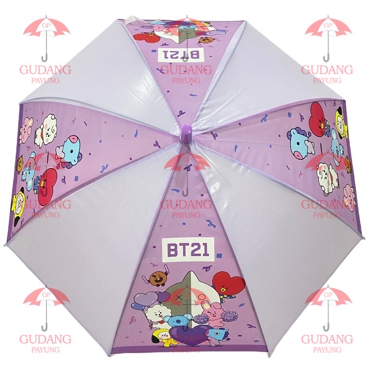 Payung Anak Karakter PVC Motif BTS 4Sisi