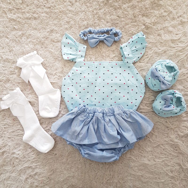 baju bayi Newborn Polkadot bloomer Set-6