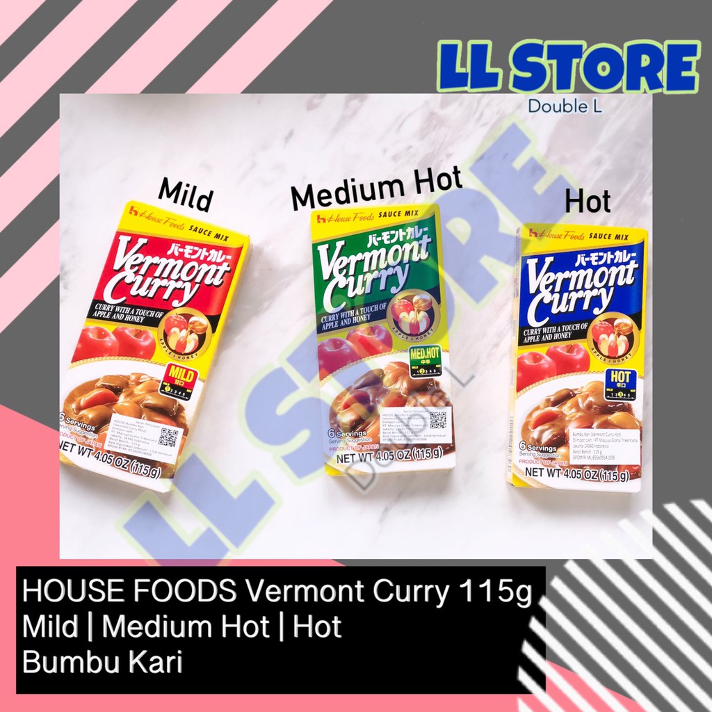 

HOUSE Vermont Curry Mild Medium Hot 115g Bumbu Kari Jepang