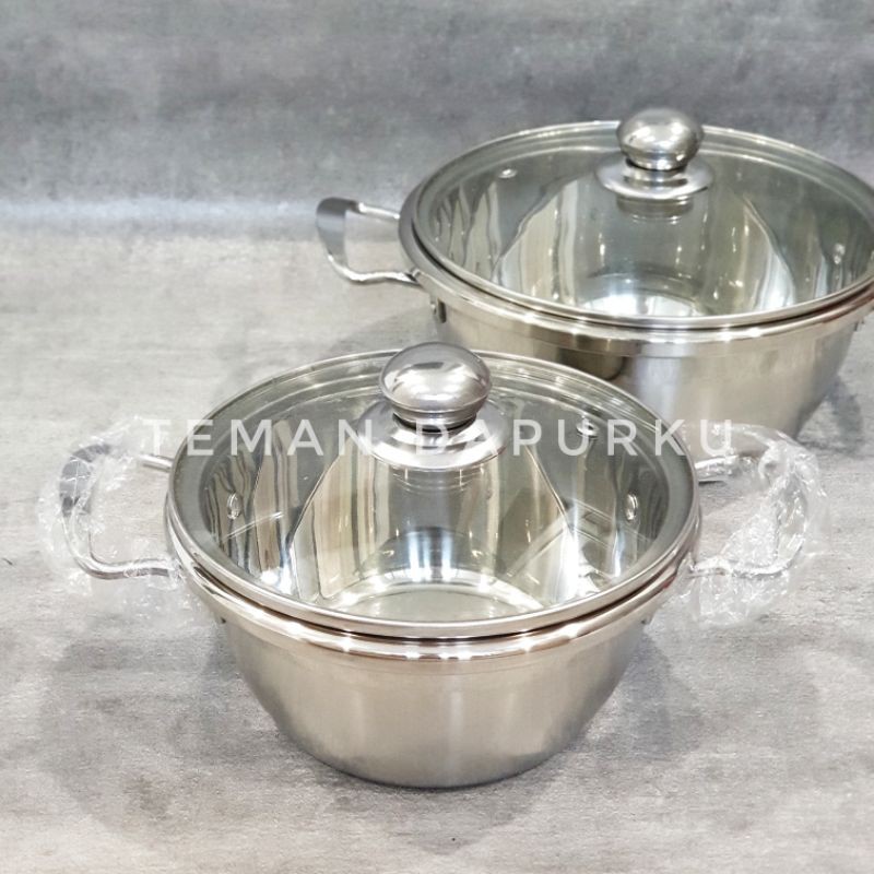 Panci Stainless Tutup Kaca