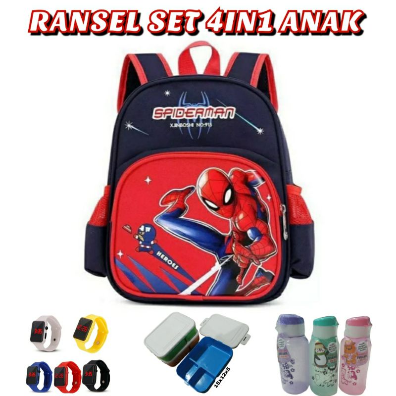 dem_sare / DS1127 SPIDERMAN Tas Ransel Anak Sekolah Laki - Laki TK SD Paud Karakter Tas Ransel Anak Sekolah Backpack Mini Motif