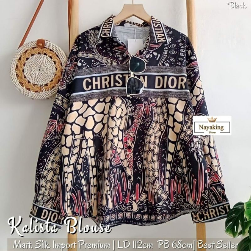 KALISTA BLOUSE//BLOUSE SILK IMPORT PREMIUM MOTIF DIOR