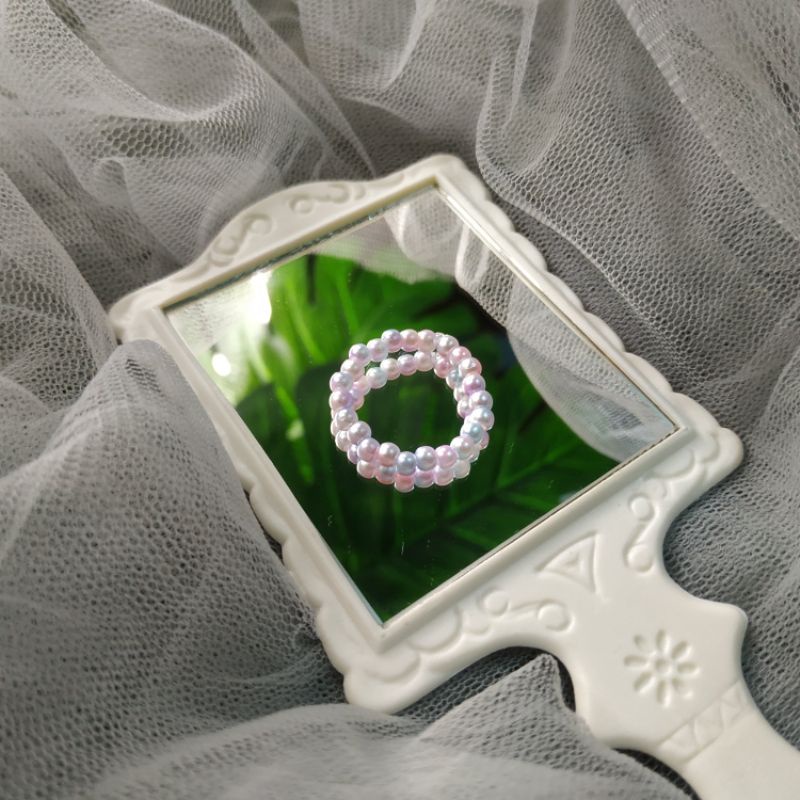 Cincin Manik Rose Quartz and Serenity / Beaded Ring