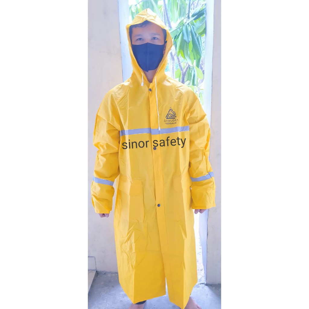 Baju Jas Hujan Safety Kuning ORIGINAL Samudra Raincoat MANTEL TERUSAN