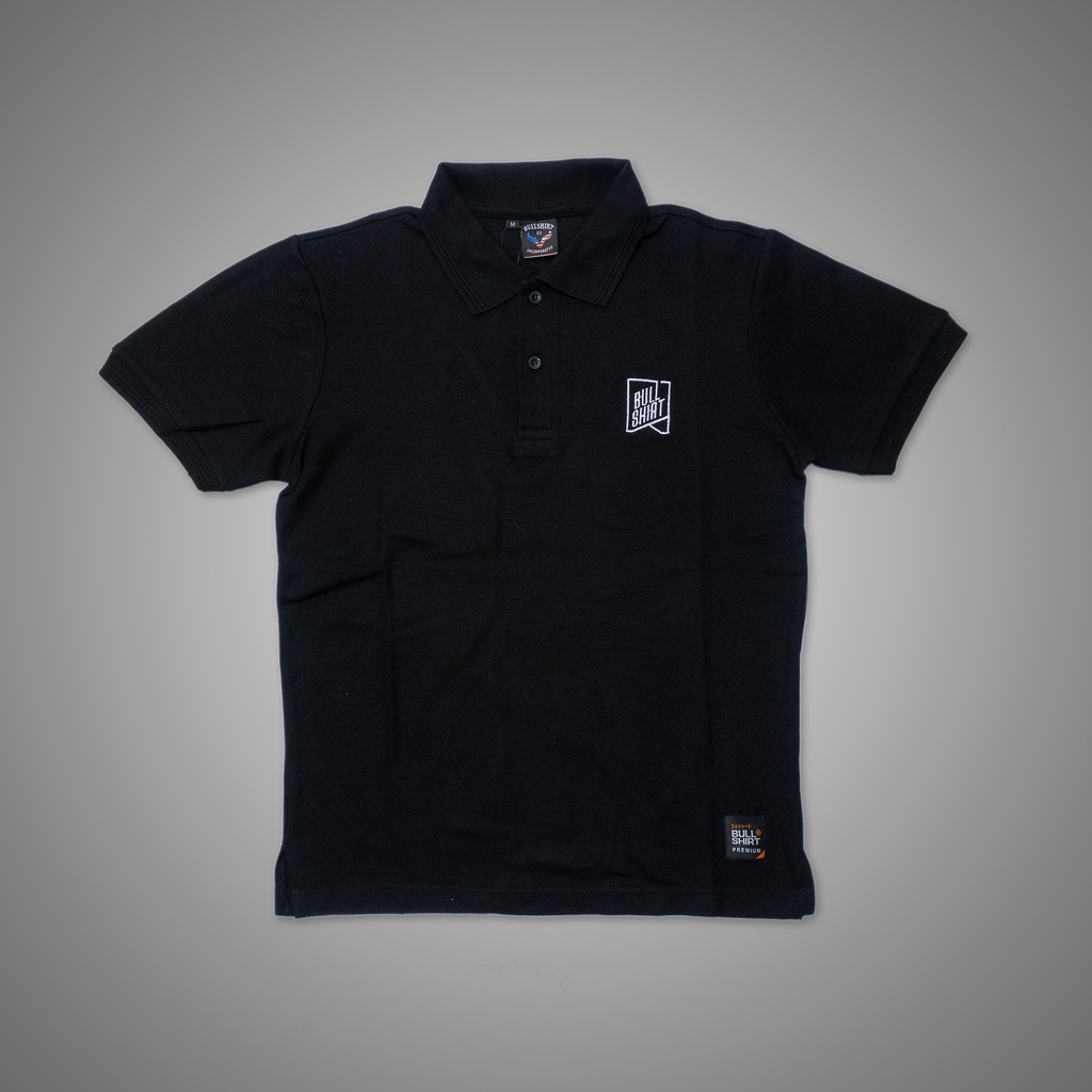 BULLSHIRT Polo Shirt Black 01 | Kaos Kerah Pria Distro Original Premium Lacoste Hitam