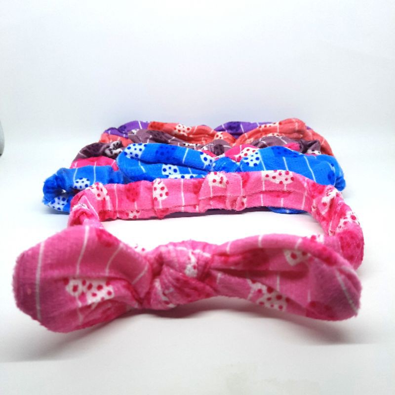 Bandana Headband isi 6pcs Bando  Korea Motif Pita Chiby Bludru Grosir