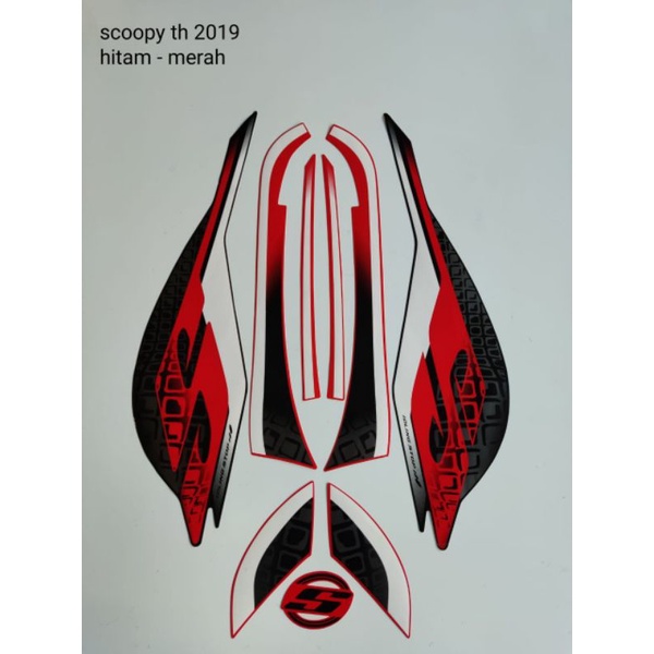 STRIPING SCOOPY 2019 HITAM MERAH