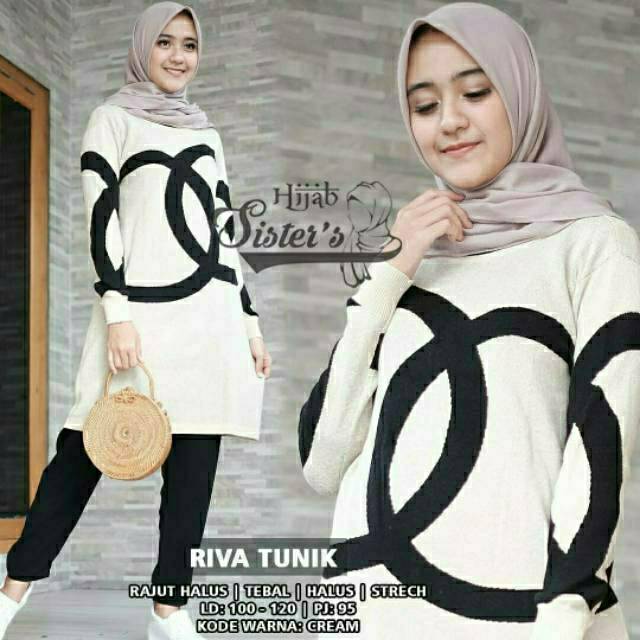 Riva Tunik, TUNIK RAJUT CANTIK FIT XXL LD 100-122 BAHAN RAJUT HALUS TEBAL TERMURAH TERLARIS OOTD