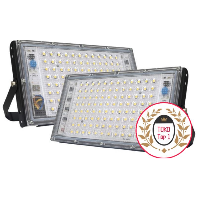 LAMPU SOROT LED 100W 96LED TAMAN TEMBAK FLOODLIGHT WATERPROOF OUTDOOR