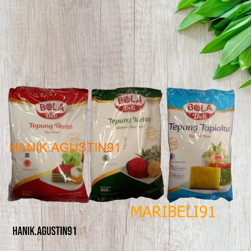 

Tepung BOLA DELI Tepung Beras Ketan Tapioka Maizena Kanji 500 gr