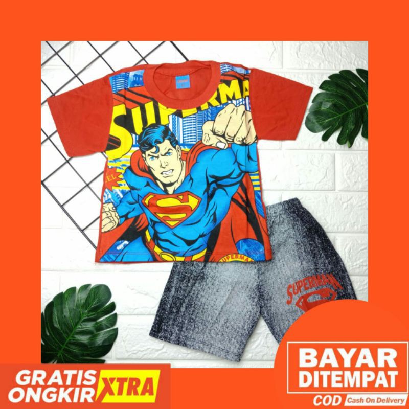 SETELAN BAJU ANAK LAKI LAKI USIA 1-5 TAHUN SUPERMAN