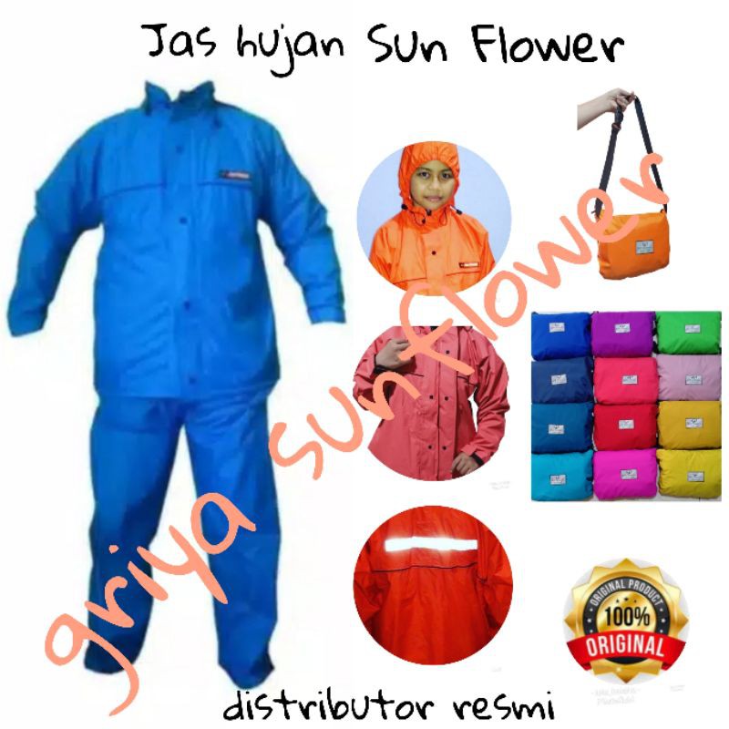 [ ASLI ] Jas Hujan Sunflower original pria dan wanita