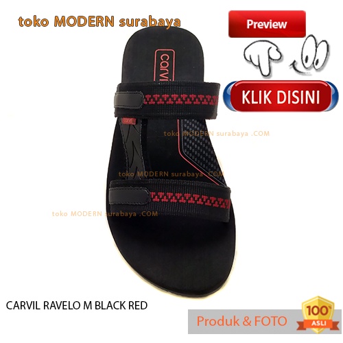 Sandal pria sandal casual slide CARVIL RAVELO M BLACK RED