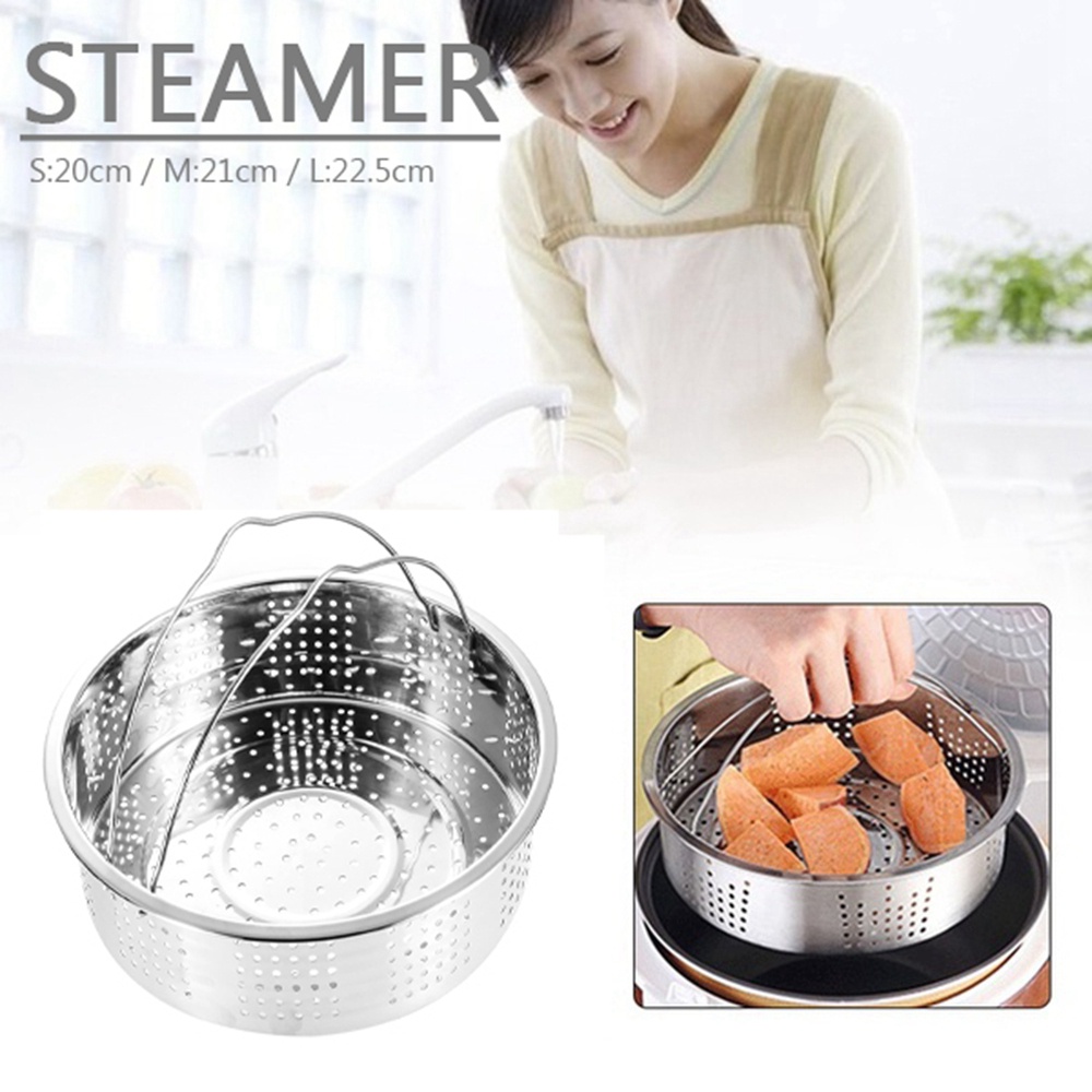 Keranjang Steamer Dengan Lubang Bahan Stainless Steel Ukuran S / M / L Untuk Dapur