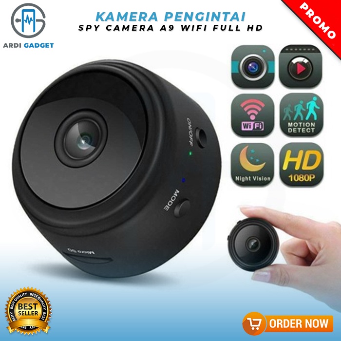 SPY CAMERA A9 WIFI KAMERA PENGINTAI MINI HIDDEN CAM FULL HD OUTDOOR WIRELESS SPYCAM MOTION DETECTOR 