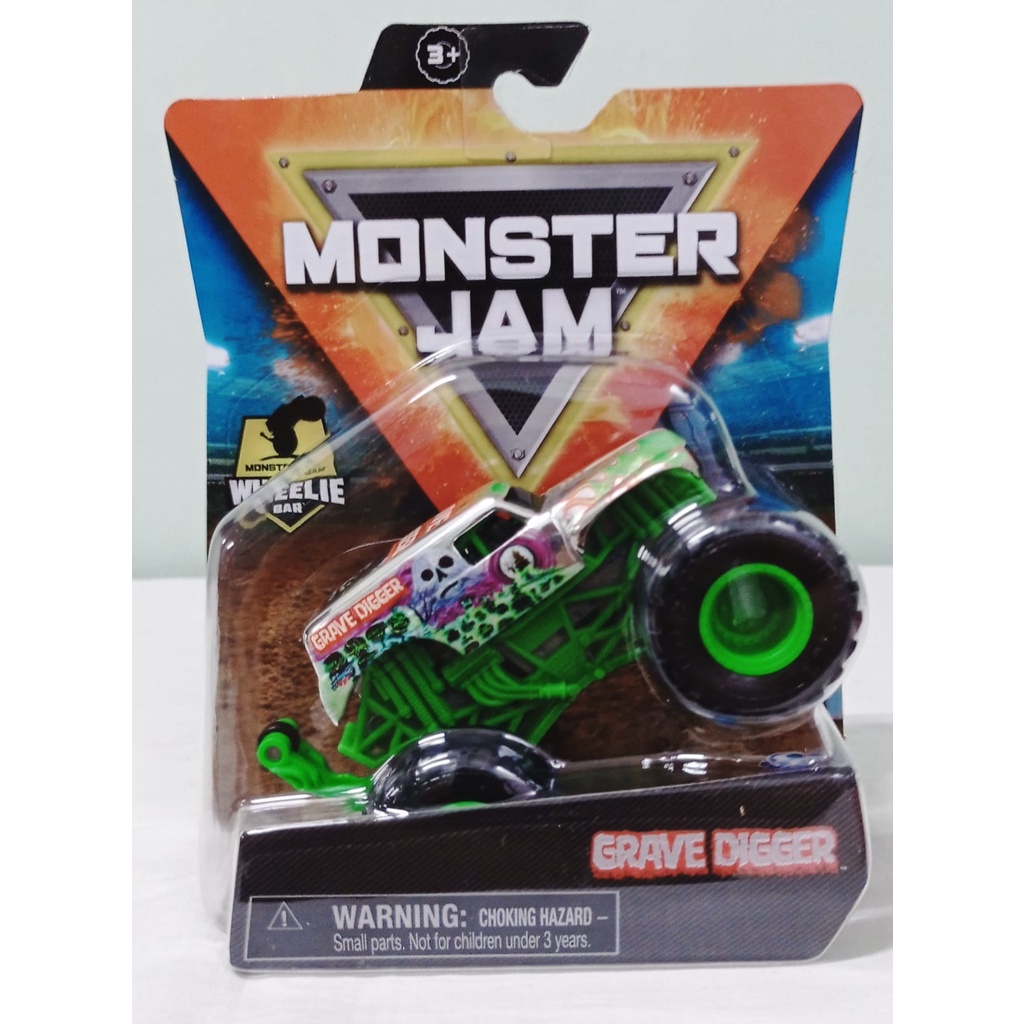 Hot Wheels Monster Jam Grave Digger Silver Wheelie Bar