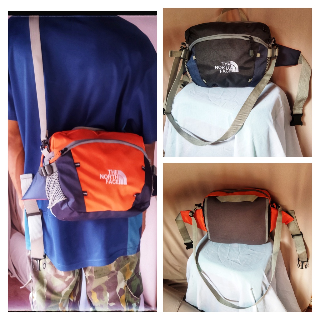 Tas Selempang 2 Mode Kapasitas Besar / Tas Outdoor Selempang Waistbag TNF