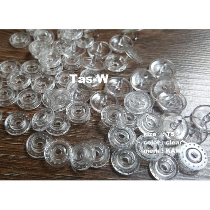 

Plastik snap button/kancing jepret plastik KAM bening T5(12.5mm)