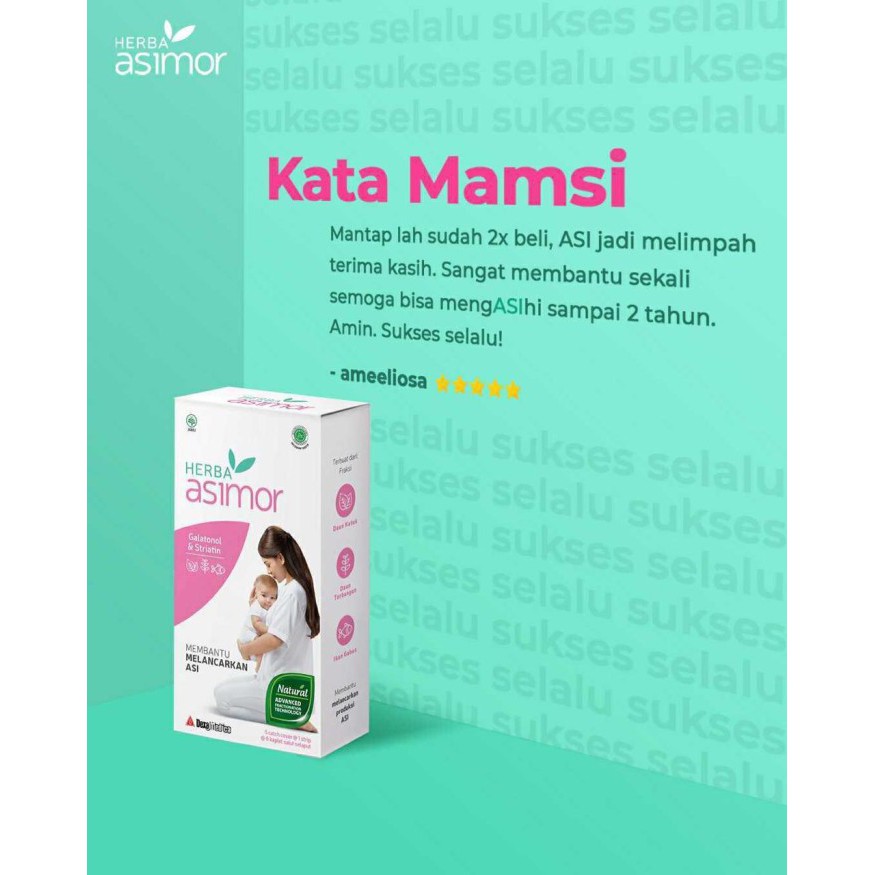 Paket Hemat Pelancar ASI Booster 1 Box HERBA ASIMOR+ 1 Box Gabag Breast pad Isi 60pc