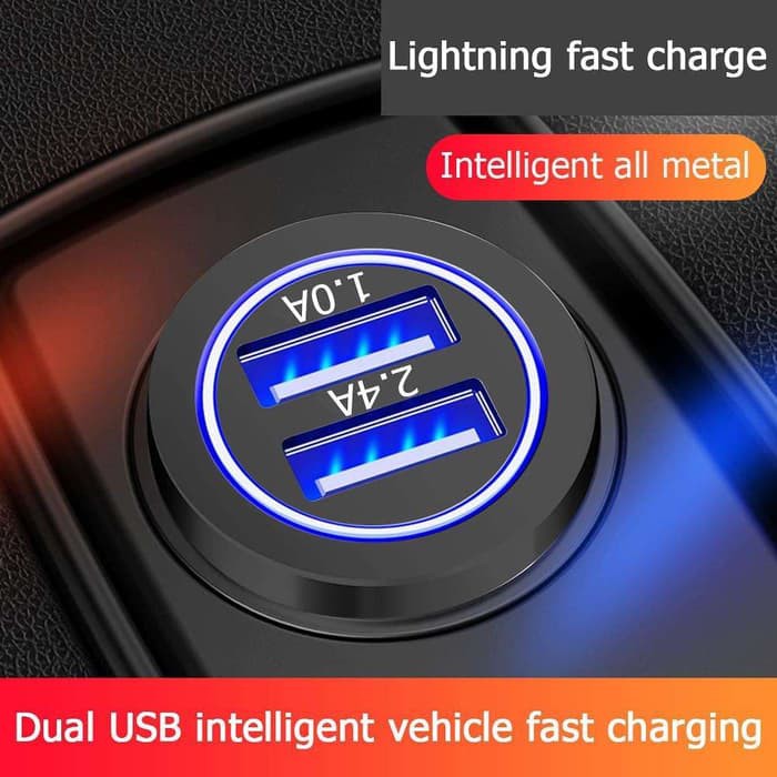 Joyroom 2 port 4.8A Metal Car Charger JR-C01 Black