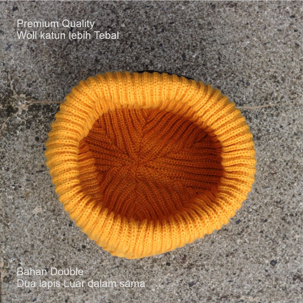 Topi Kupluk Rajut Beanie Hat Premium Distro Quality Double Tebal pria Wanita Dewasa Remux
