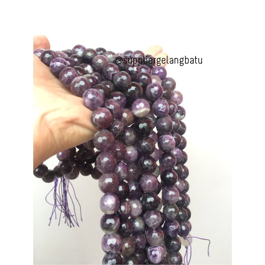 Batu kecubung brazil asli FACET 14mm CUTTING purple amethyst asli ungu