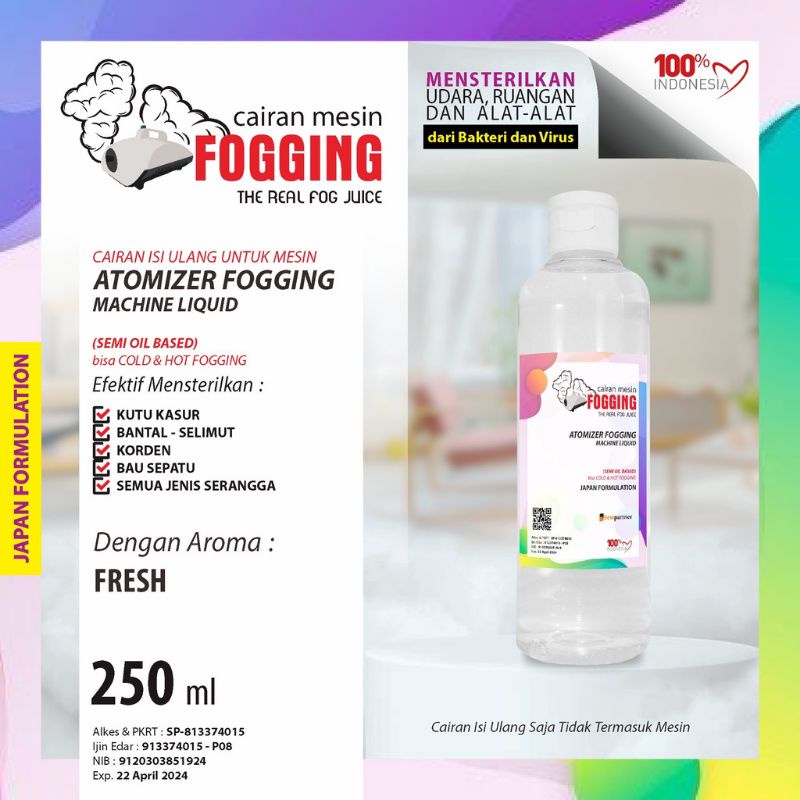 Cairan Mesin Fogging Liquid Atomizer Aroma Segar 250 ml Free Bubble Wrap