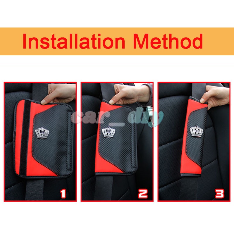 Cover Pelindung Bahu Bahan Kulit Carbon Fiber Untuk Sabuk Pengaman Mobil Universal