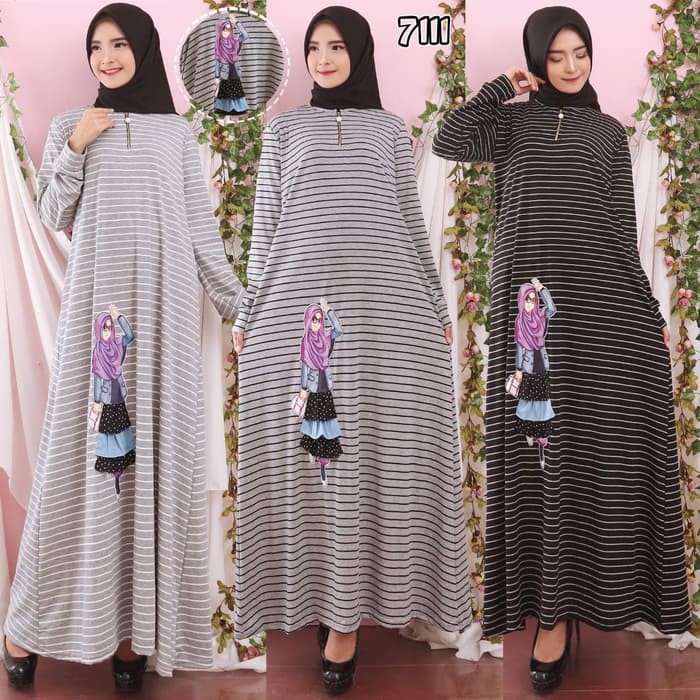 DISKON RAMADHAN TERMURAH"Baju Gamis Wanita Terbaru Gamis Salur Remaja Gamis Boneka 3D 7111 -"GAMIS W