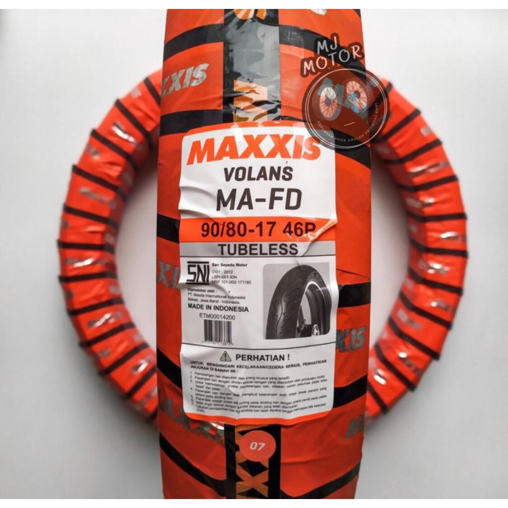 Ban Luar Maxxis 90/80 Ring 17 Volans MA-FD Tubeless Untuk Motor CB CBR Supra Vega Jupiter