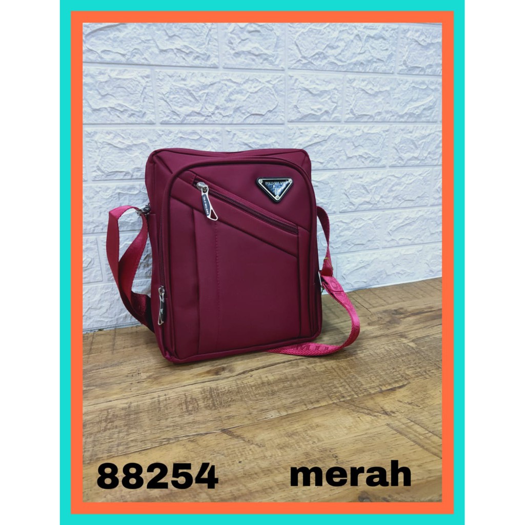 TAS SELEMPANG PRIA TRAVELING POLO MILANO 88254 SLINGBAG KEKINIAN ANTI AIR UKURAN 12 inch