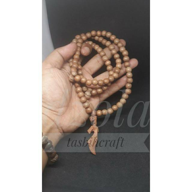 tasbih kalung kayu nagasari cirebon liontin kujang