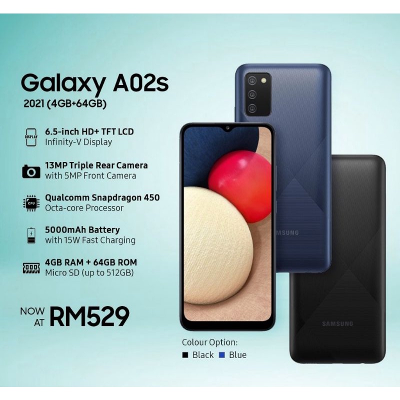 Samsung A02S ram 4Gb Internal 64Gb HP second bekas