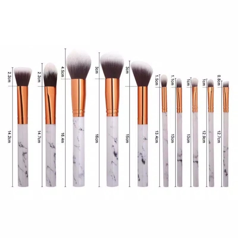 Kuas Makeup Brush Contour  Set Isi 10  - Make Up Brush Marble