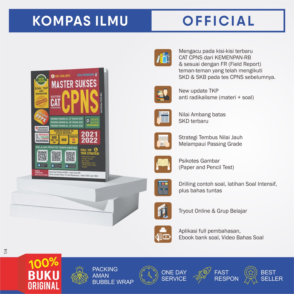 Kompas Ilmu Buku Master Sukses CPNS + PPPK / P3K / ASN 2021/ 2022 SKD + SKB