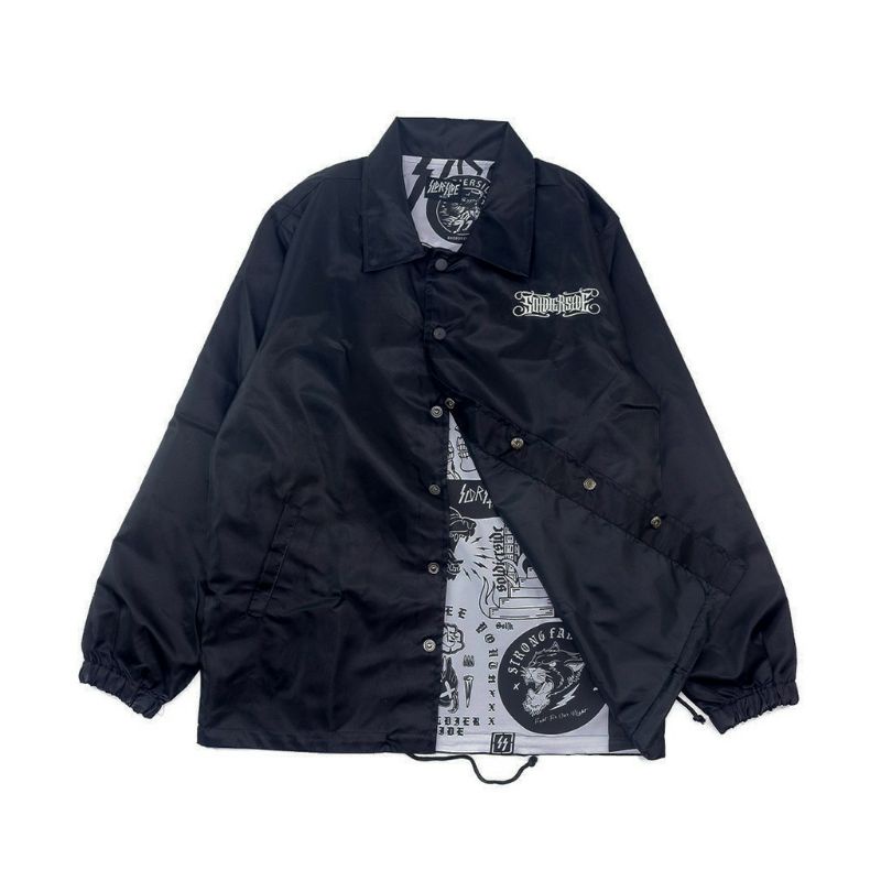 Jacket Windbreaker SOLDIERSIDE/ Coach Jacket Hitam "Tribalz"  wb-113
