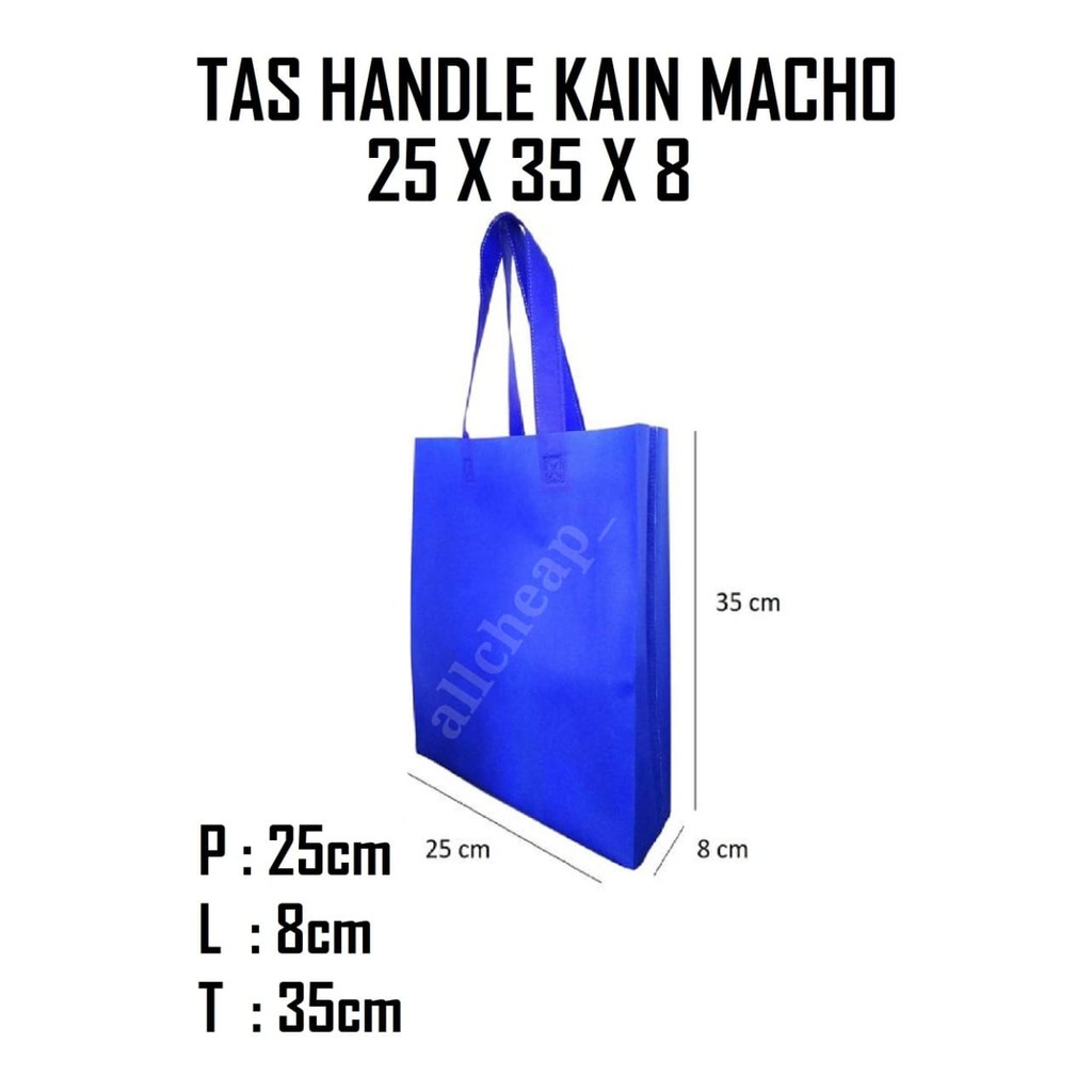 12pcs TAS KAIN HANDLE LIPAT SAMPING GASSET GOODIE BAG SPUNBOND 25x35