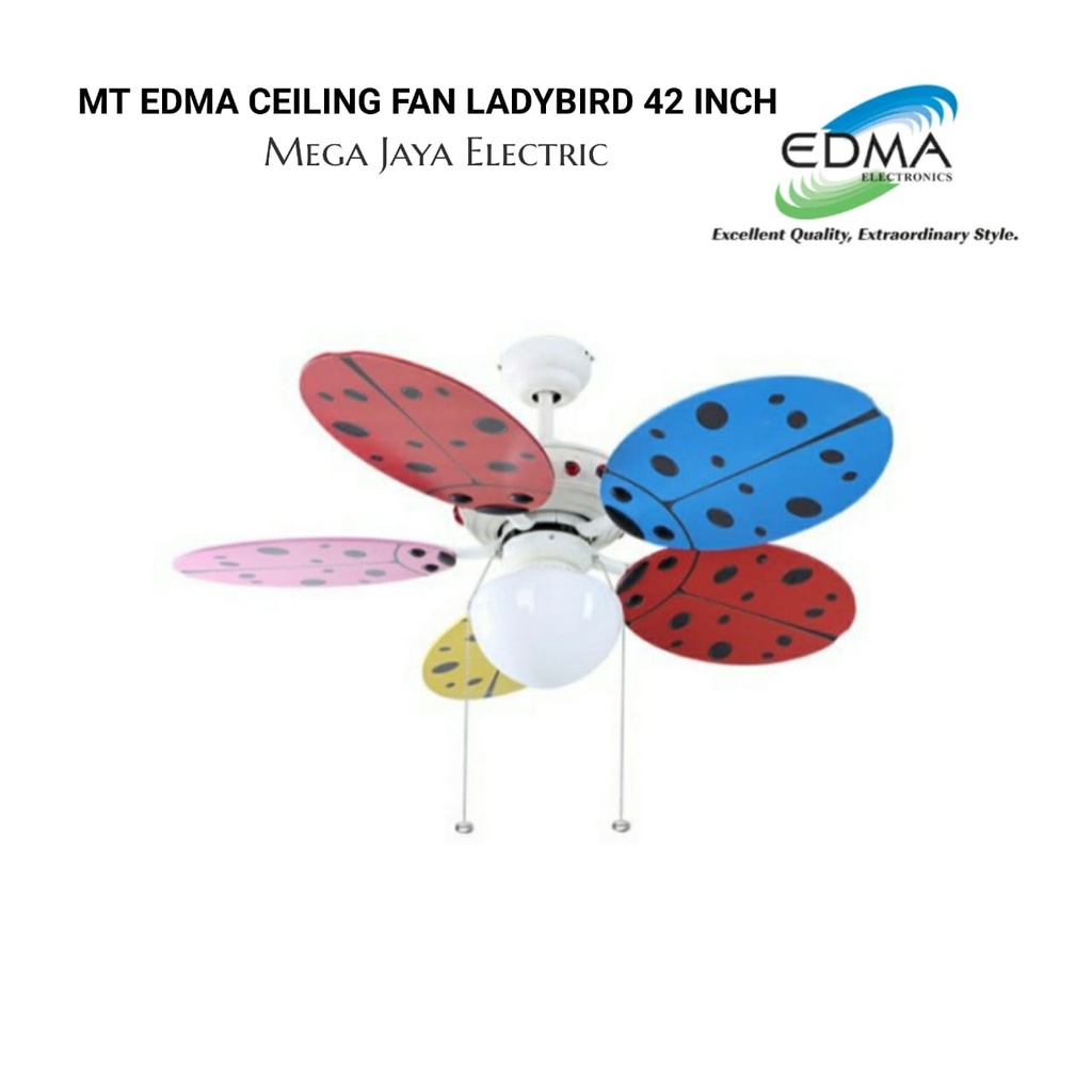 MT EDMA CEILING FAN LADYBIRD 42 INCH / KIPAS LAMPU AC MOTOR