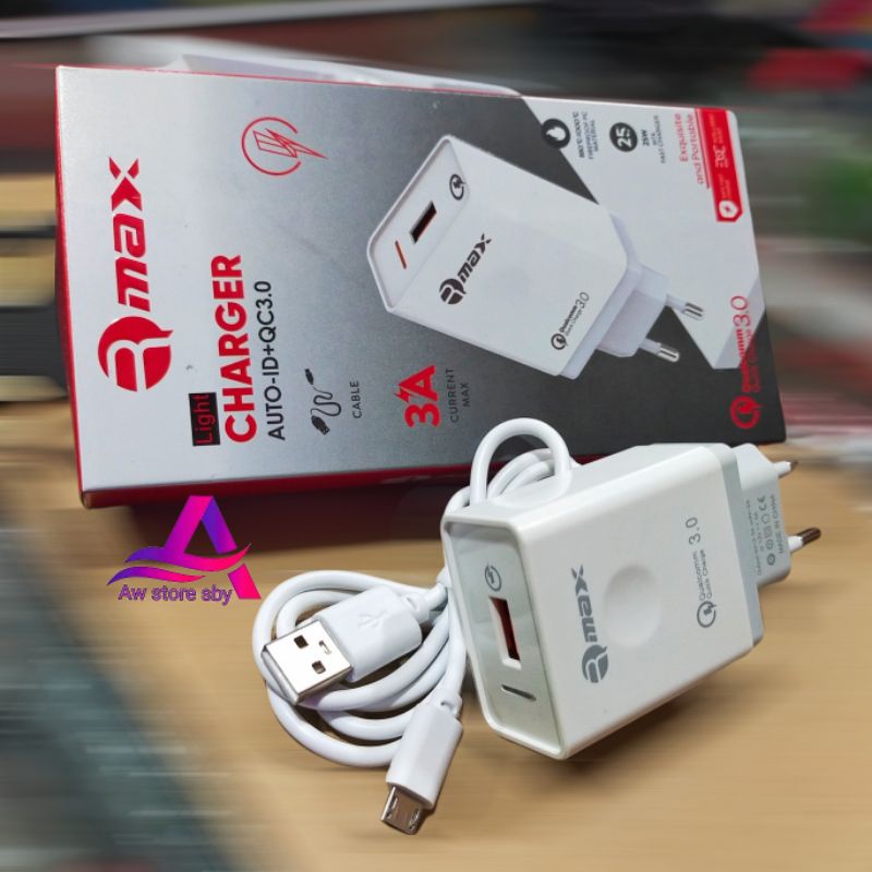 R-MAX CHARGER MICRO USB FAST CHARGING 3A LIGHT AUTO ID QC3.0 (R20 Micro)