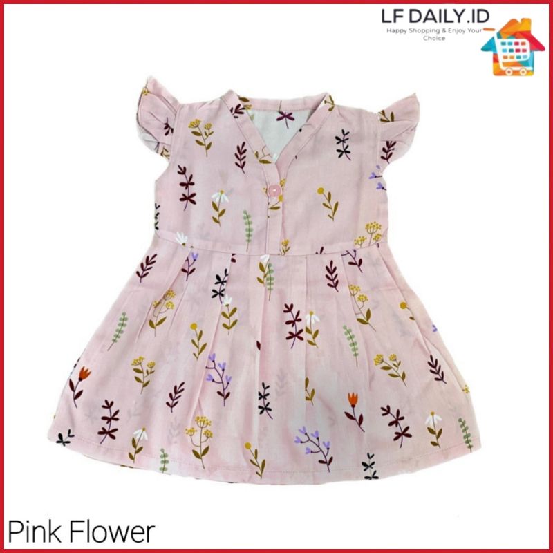 Baju Bayi Cewek 0 6 Bulan sd 1 Tahun | Baju Bayi Cewek Murah-Pink Flower