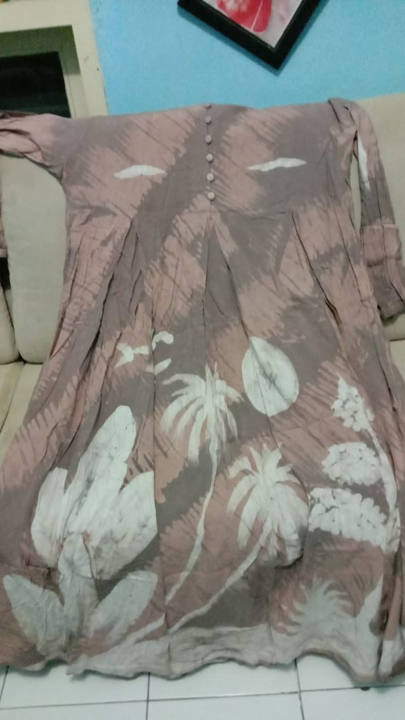 Gamis Twill Rayon Candimekar Premium Size Jumbo Xxxl (ld 130) / Homedress Busui Batik Malaman