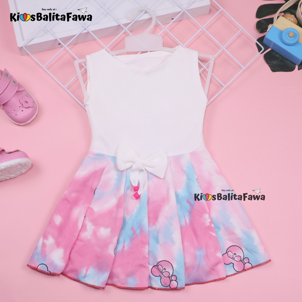 Dress Angel uk 1-4 Tahun / Dres Anak Perempuan Cewek Baju Motif Murah Casual Pesta Yukensi Adem