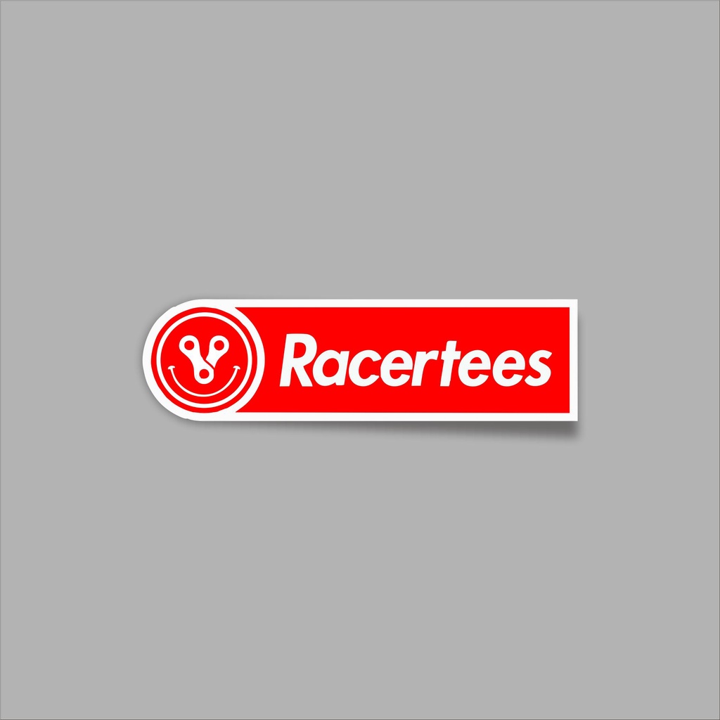 

Stiker brand stiker distro Racertees bahan graftac anti air